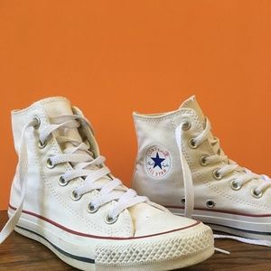 Women's high top white Converse